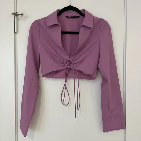 Zara Purple O Ring Crop Top - Picture 2 of 9